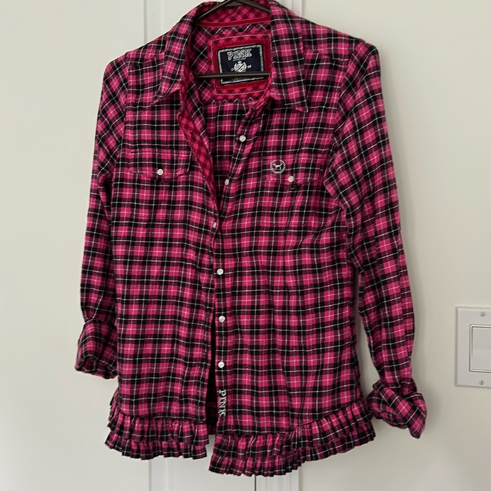 Victoria’s Secret Pink Flannel Blouse - Picture 1 of 2